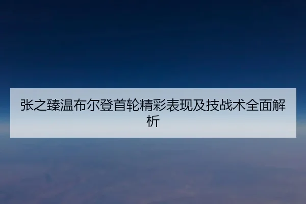 张之臻温布尔登首轮精彩表现及技战术全面解析